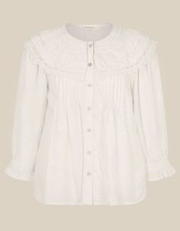 Auren Lace Collar Blouse White