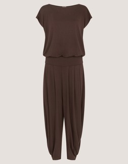 Dilly Short Sleeve Jersey Jumpsuit Brown