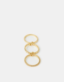 14ct Gold-Plated Star Linked Stacking Ring Gold