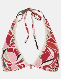 Abstract Print Triangle Bikini Top Multi
