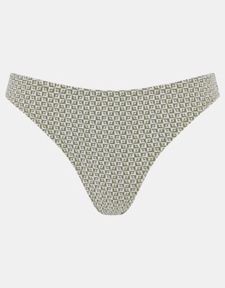 Geometric Textured Bikini Bottoms Green