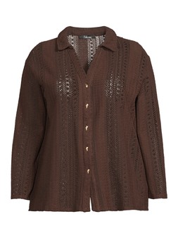 The Very Collection Curve Crochet Shirt Co-Ord £32