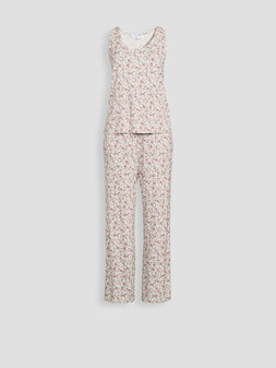 WOK8D The Very Collection Rib Soft Touch Floral Vest And Wide Leg Pyjama Set £25