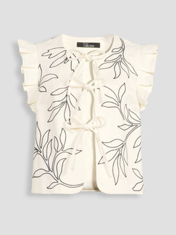 WUMBJ The Very Collection Embroidered Frill Detail Tie Front Blouse £42