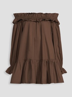 WUOZG The Very Collection Bardot Frill Long Sleeve Mini Dress £35