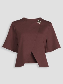 WXFDM The Very Collection Button Wrap Short Sleeve Boxy Top £28