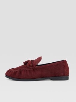 WZJJF The Very Collection Leather Tassel Loafer Burgundy £45