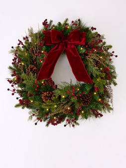 X1N2K The Very Collection Velvet Bow Wreath £45