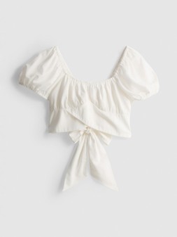 PRIMARK BOW TIE TOP WHITE £10 €12 $16 RON60 PLN50 CZK310
