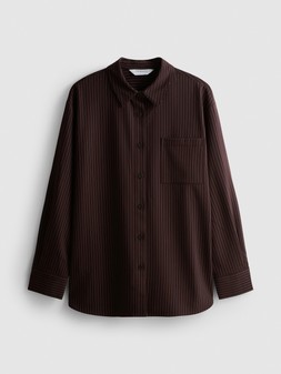 PRIMARK PINSTIRPE SHIRT BURGUNDY £16 €18 NE€20 $25 RON90 PLN80 CZK470