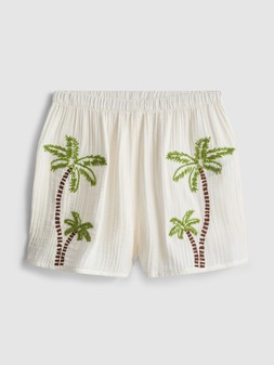 PRIMARK PRESENTS PAU ECHE BEADED PALM RESORT SHORT £12, €14, $17.50, RON70, PLN60, CZK365, HUF5200
