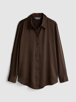PRIMARK SATIN SHIRT CHOCOLATE £12 €14 NE€16 $18 RON70 PLN60 CZK365