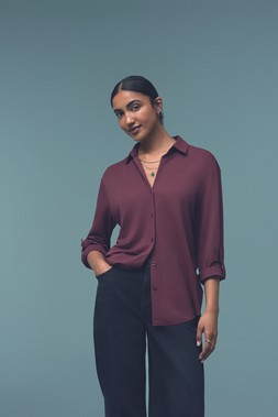 PRIMARK SHIRT BURGUNDY £12 €14 NE€16 $18 RON70 PLN60 CZK365