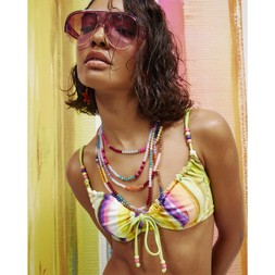 Green Stripe Towelling Bikini Bottoms
