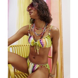 Green Stripe Towelling Bikini Bottoms