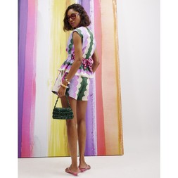 Multi Colour SS Printed Tie Detail Top