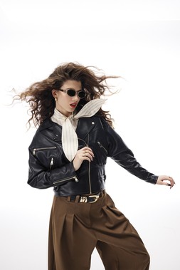 RI Black Leather Biker £64