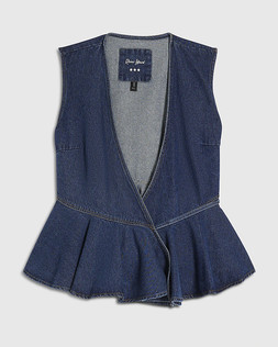 RI Blue Denim Peplum Wrap Top £46