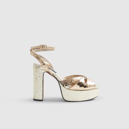 RI Gold Cross Strap Platform Heels £62 2