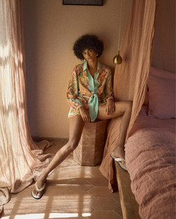 RI Green Tie Front Embroidered Cutwork Shirt £49
