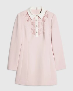 RI Pink Lace Trim Collared Mini Dress £99