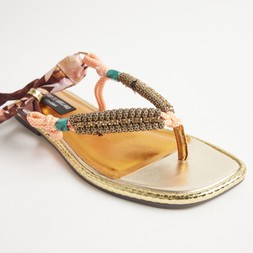 RI Pink Scarf Tie Rope Flat Sandals £49 2