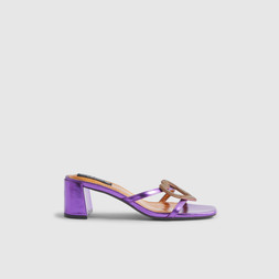 RI Purple Heart Heeled Mule Sandals £56 4