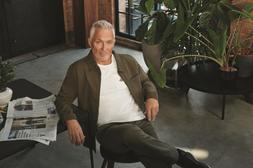 MK x Union Works Khaki Crepe Jacket, &pound;36, MK x Union Works White Logo Pocket Tee &pound;12 & MK x Union Works Khaki Crepe Trousers, &pound;24