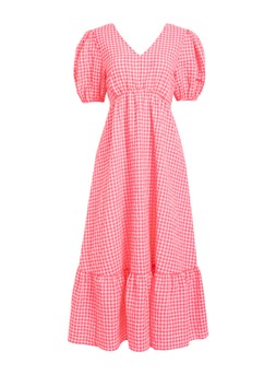 Tu Pink Gingham Tiered Midi Dress, &pound;25