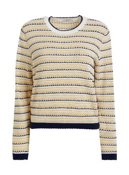 Tu Pointelle Stripe Stitch Crop Jumper, &pound;18