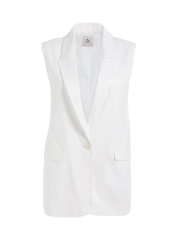 Tu White Linen Sleeveless Blazer, &pound;26