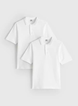 Tu-2 Pack Unisex Polo Shirts with Perfect White 2