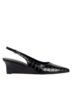 Tu Black Croc Wedge Slingback £22