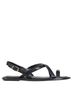 Tu Black Toe Ring Hardware Strappy Sandals, £18