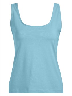 Tu Blue Square Neck Plain Vest, £5