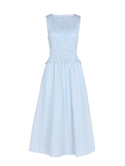 Tu Blue Stripe Poplin Shirred Sleeveless Dress, £26