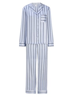 Tu Blue Stripe Satin Traditional Pyjama Set £25