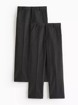 Tu-Boys 2 Pack Grey Woven Trousers with Reinforced Knees & Extendable Hem 2