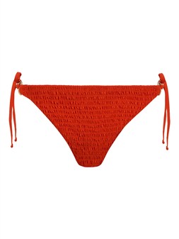 Tu Bright Orange Faux Shirring Tie Side Bikini Bottoms, £10