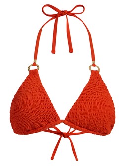 Tu Bright Orange Faux Shirring Triangle Bikini Top, £14