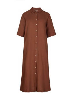 Tu Brown Linen-Rich Shirt Dress, £32