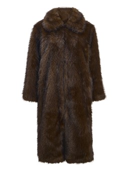 Tu Brown Longline Faux Fur Coat £55