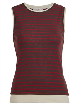 Tu Brown Mock Layer Stripe Vest, £8