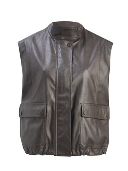 Tu Brown PU Biker Gilet £36