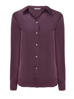 Tu Burgundy Satin Shirt £16