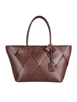 Tu Dark Chocolate Woven Shopper Bag, £22