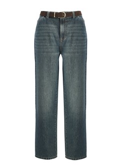 Tu Dark Denim Belted Barrel Jeans £25