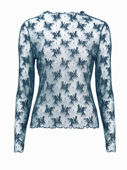 Tu Ice Blue Lace Second-Skin Long-Sleeve Top £10 - Copy