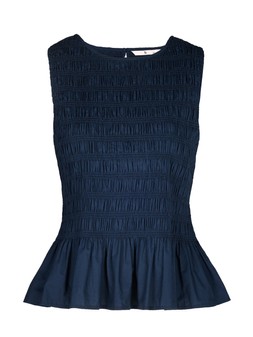 Tu Navy Shirred Poplin Co-ord Top, £18