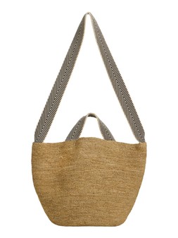 Tu Neutral Handwoven Raffia Bucket Bag, £32